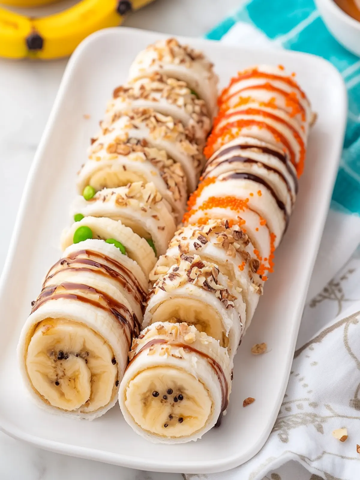 Delicious Banana Sushi Rolls in Just 5 Minutes! 2 Banana Sushi