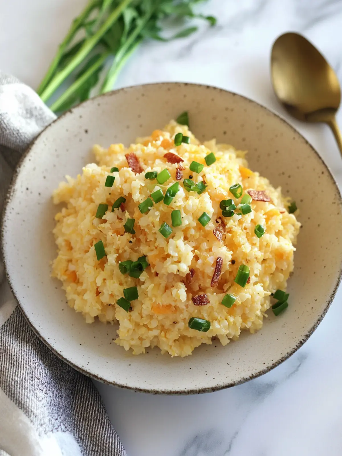 Melt-in-Your-Mouth Cheesy Cheddar Cauliflower Rice Delight 2 Cheesy Cheddar Cauliflower Rice