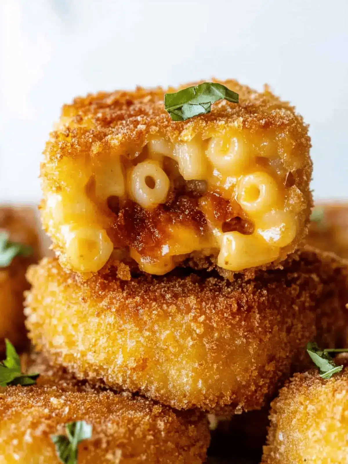 Crispy Fried Mac & Cheese Bites with Basil Marinara Bliss 3 Fried Mac & Cheese Bites