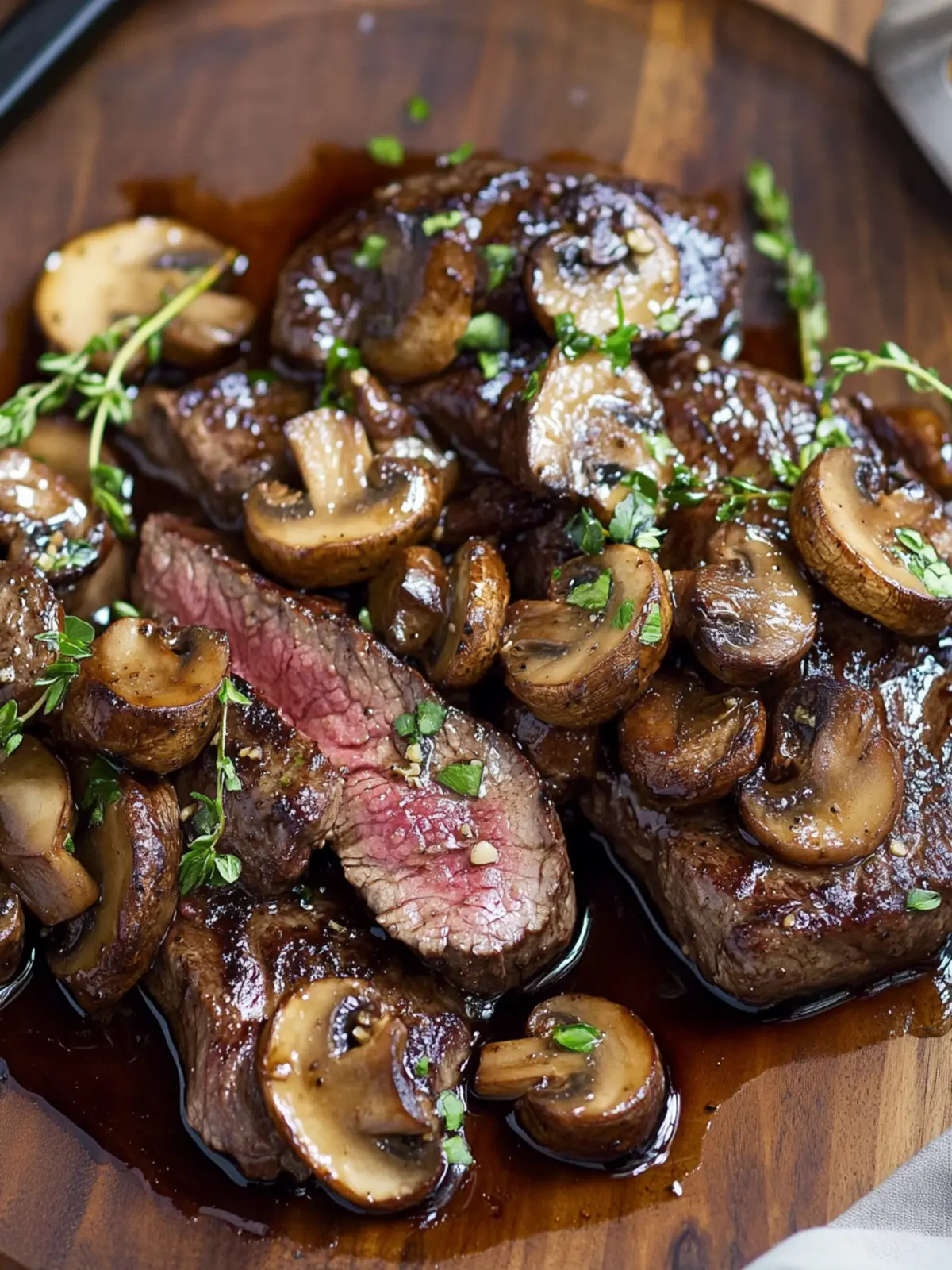 Balsamic Glazed Steak Tips and Mushrooms Steal the Show! 2 Balsamic Glazed Steak Tips and Mushrooms