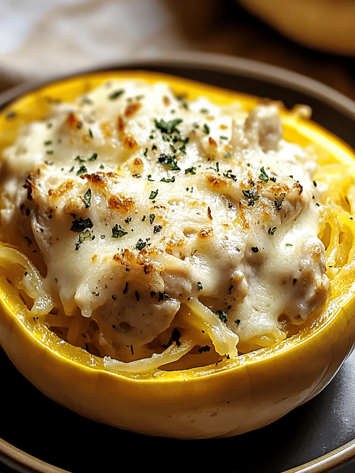 Creamy Chicken Alfredo Spaghetti Squash You'll Crave Daily 3 Chicken Alfredo Spaghetti Squash