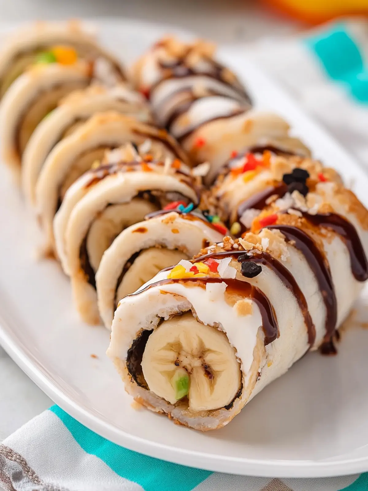 Delicious Banana Sushi Rolls in Just 5 Minutes! 4 Banana Sushi