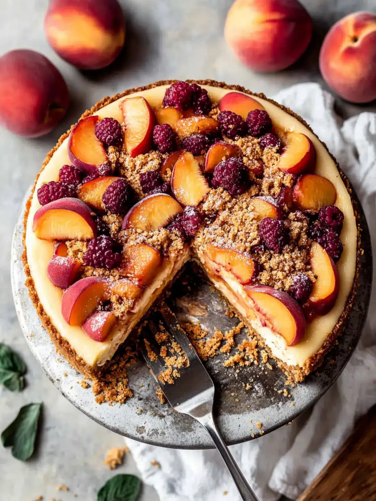 Indulge in Peach Cobbler Cheesecake Bliss at Home 2 Peach Cobbler Cheesecake