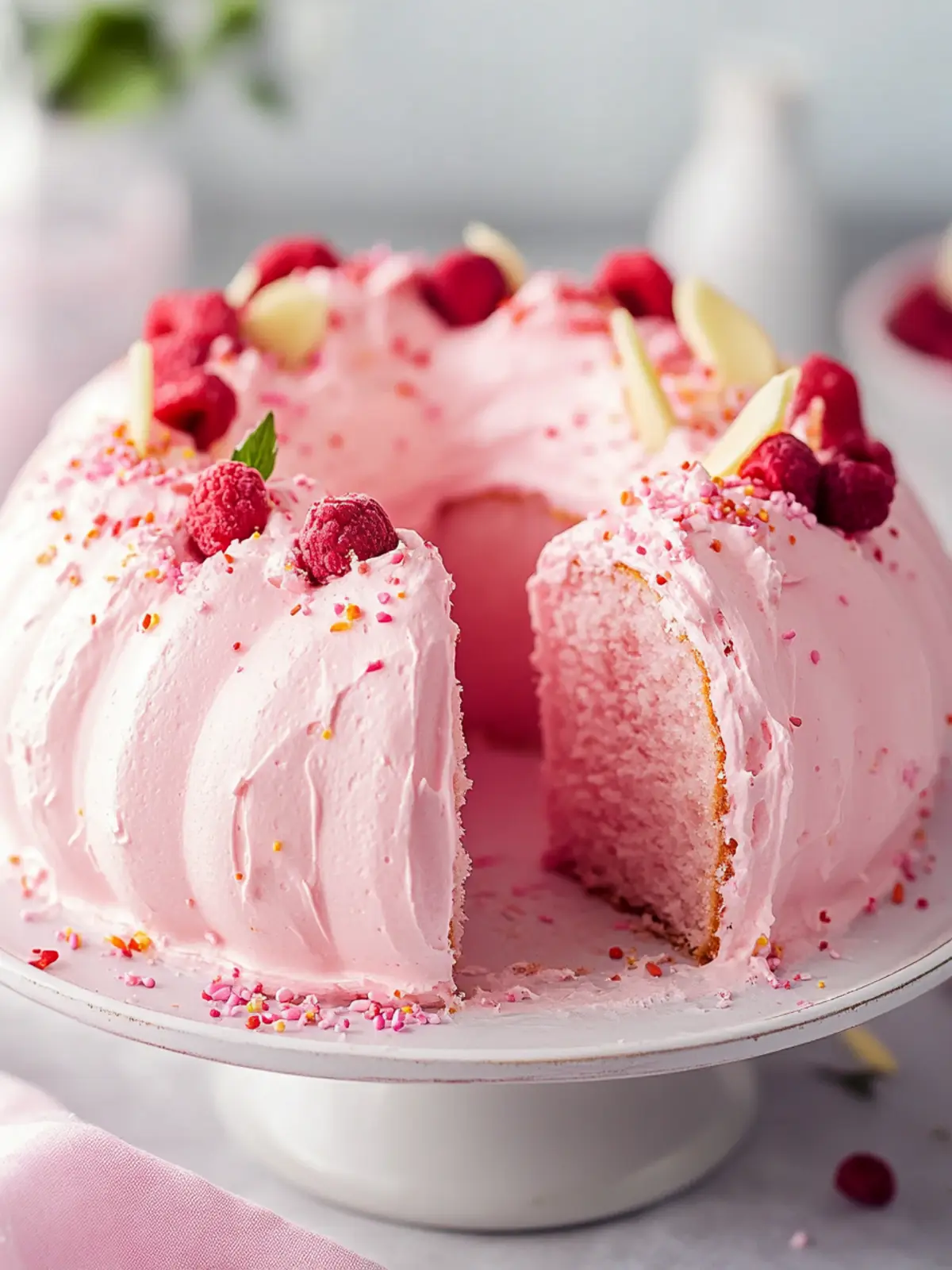 Delightful Pink Angel Food Cake for Sweet Celebrations 2 Pink Angel Food Cake