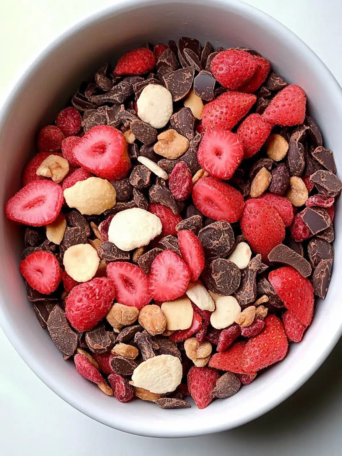 Delicious Chocolate-Covered Strawberry Trail Mix in 5 Minutes 2 Chocolate-Covered Strawberry Trail Mix
