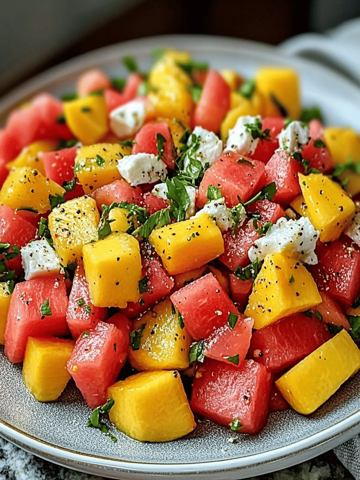Bright and Zesty Peach Watermelon Salad for Summer Bliss 4 Peach Watermelon Salad