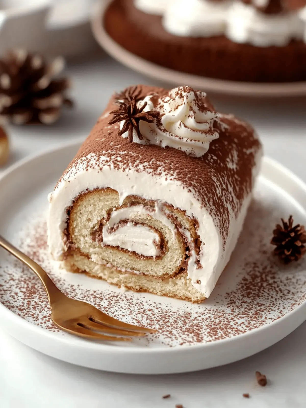 Decadent Tiramisu Yule Log Cake for Holiday Celebrations 2 Tiramisu Yule Log Cake