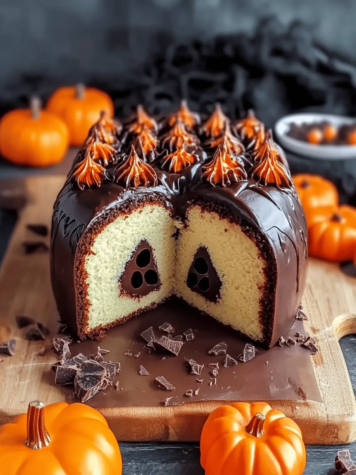 Halloween Chocolate Pound Cake with a Fun Bat Surprise 4 Halloween Chocolate Pound Cake