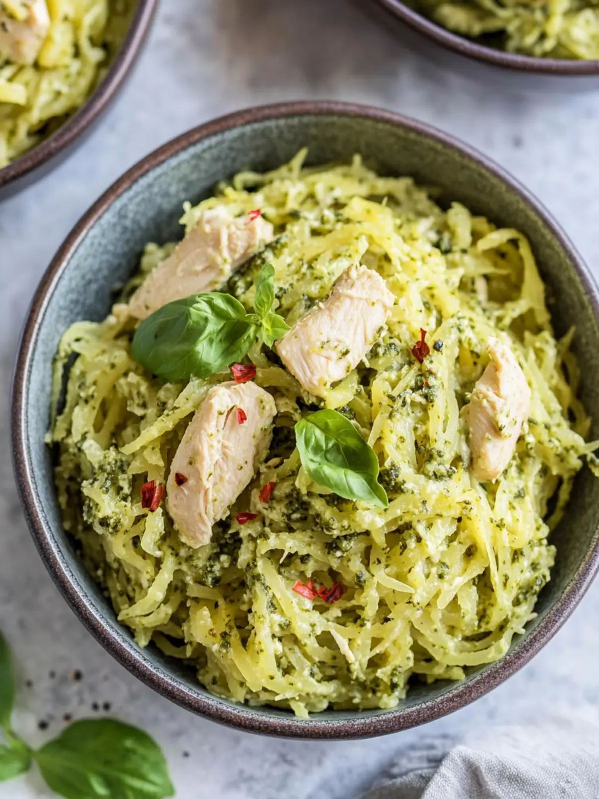 Flavorful Chicken Pesto Spaghetti Squash That Will Wow You 3 Chicken Pesto Spaghetti Squash