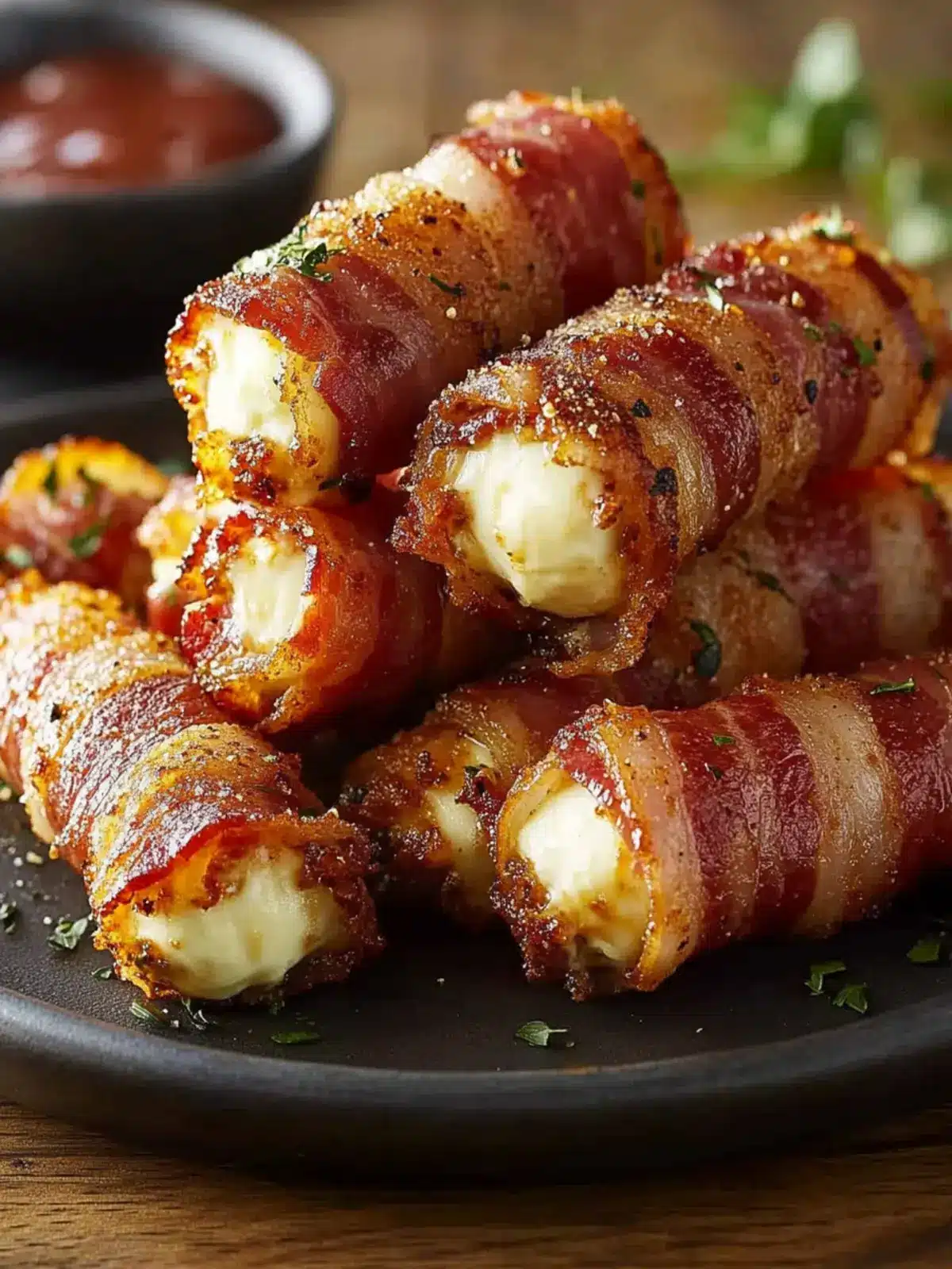 Crispy Bacon-Wrapped Mozzarella Sticks for Snack Lovers 4 Crispy Bacon-Wrapped Mozzarella Sticks