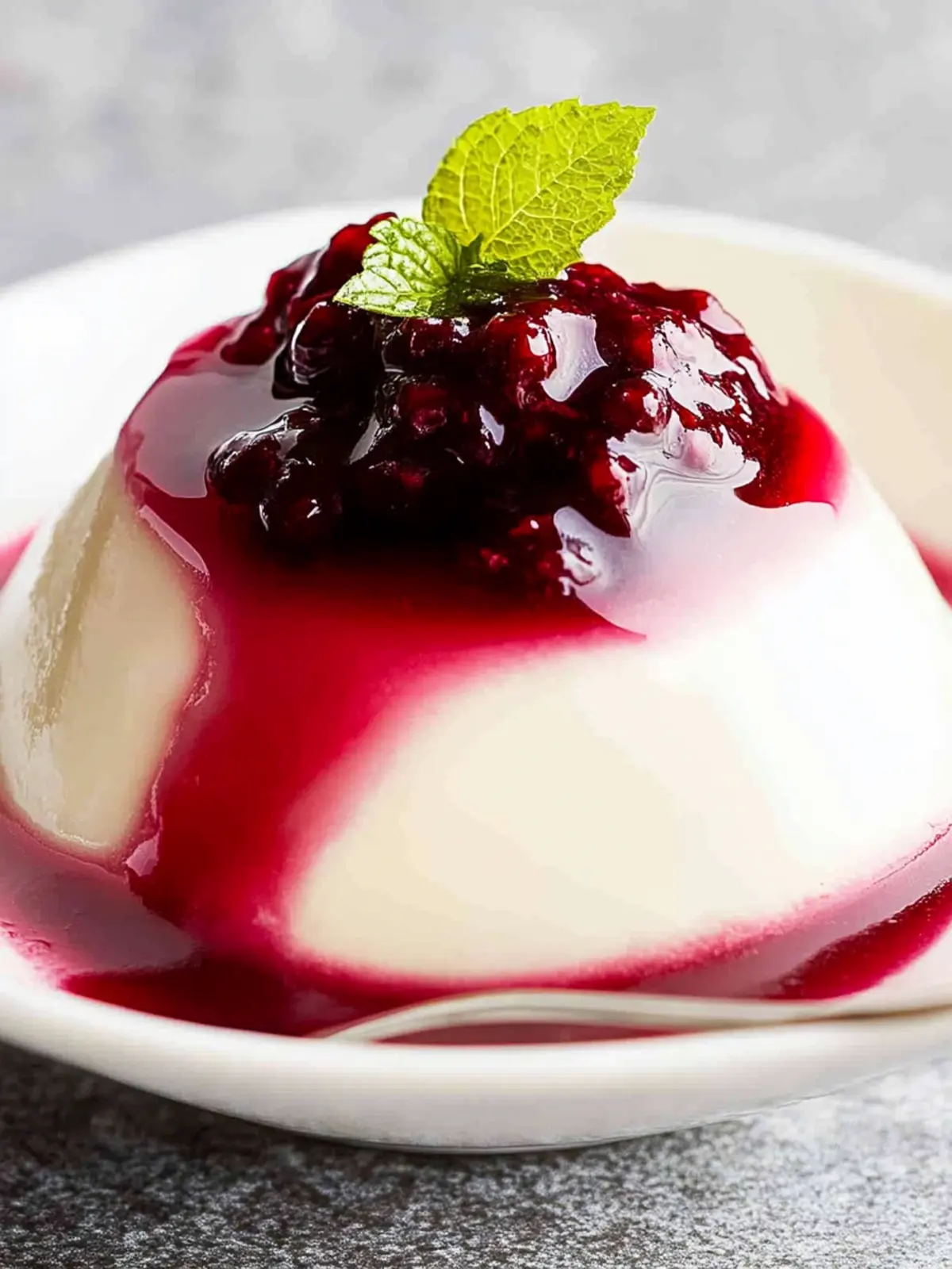 Deliciously Creamy Blancmange with Fresh Blackberry Sauce 2 Blancmange