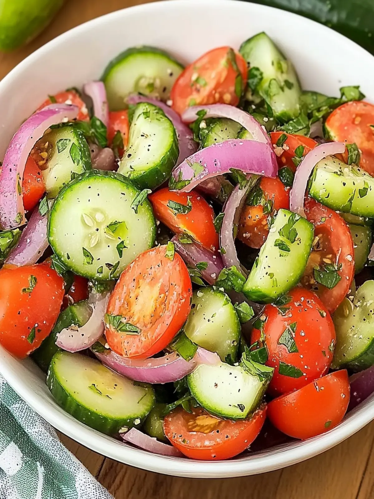 Crisp Cucumber Tomato Red Onion Salad for Fresh Summer Vibes 2 Cucumber Tomato Red Onion Salad