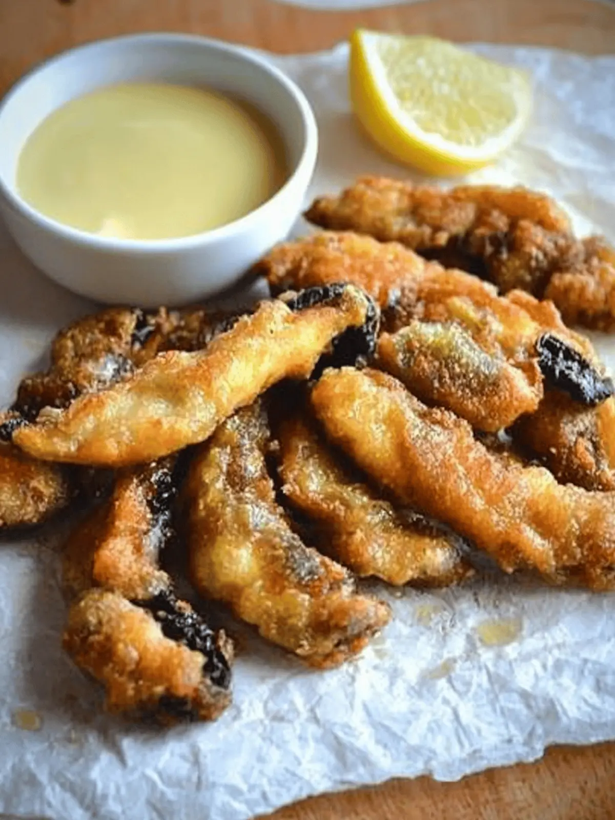 Crispy Fried Mushrooms with Zesty Meyer Lemonnaise Delight 4 Fried Mushrooms