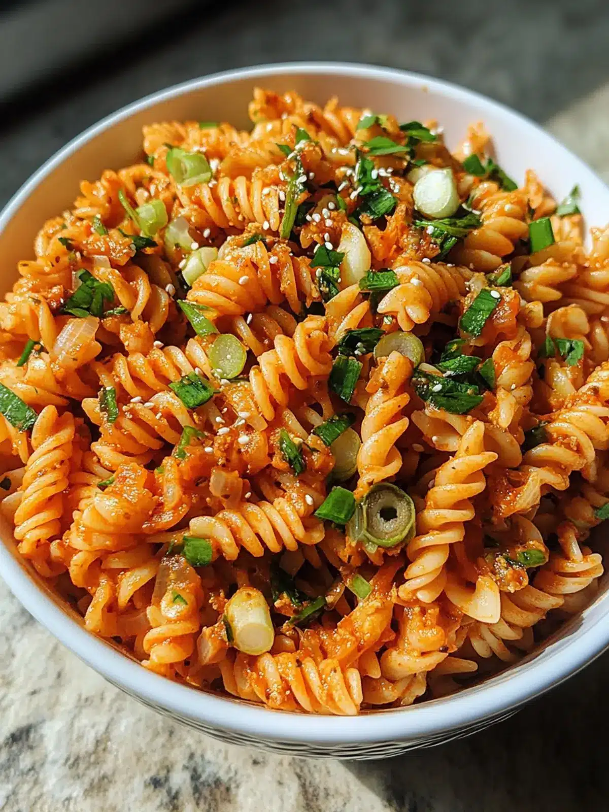 Zesty Spicy Kimchi Pasta Salad You'll Love Making at Home 2 Spicy Kimchi Pasta Salad