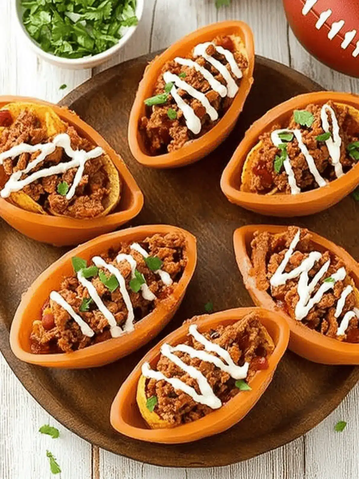 BBQ Taco Football Boats for Game Day Fun and Flavor 4 BBQ Taco Football Boats