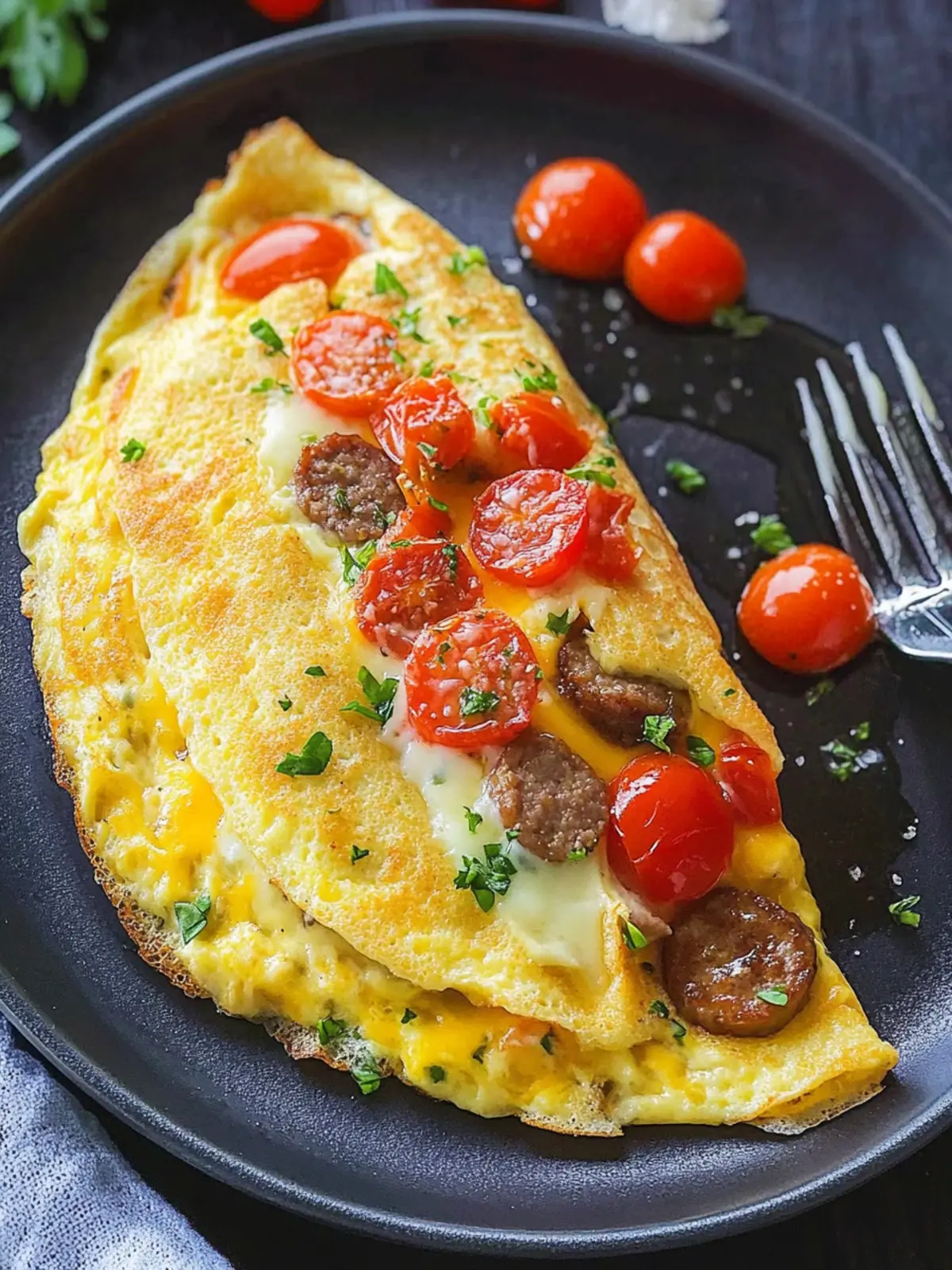 Sausage Tomato Cheese Omelet for a Hearty Breakfast Boost 4 Sausage Tomato Cheese Omelet