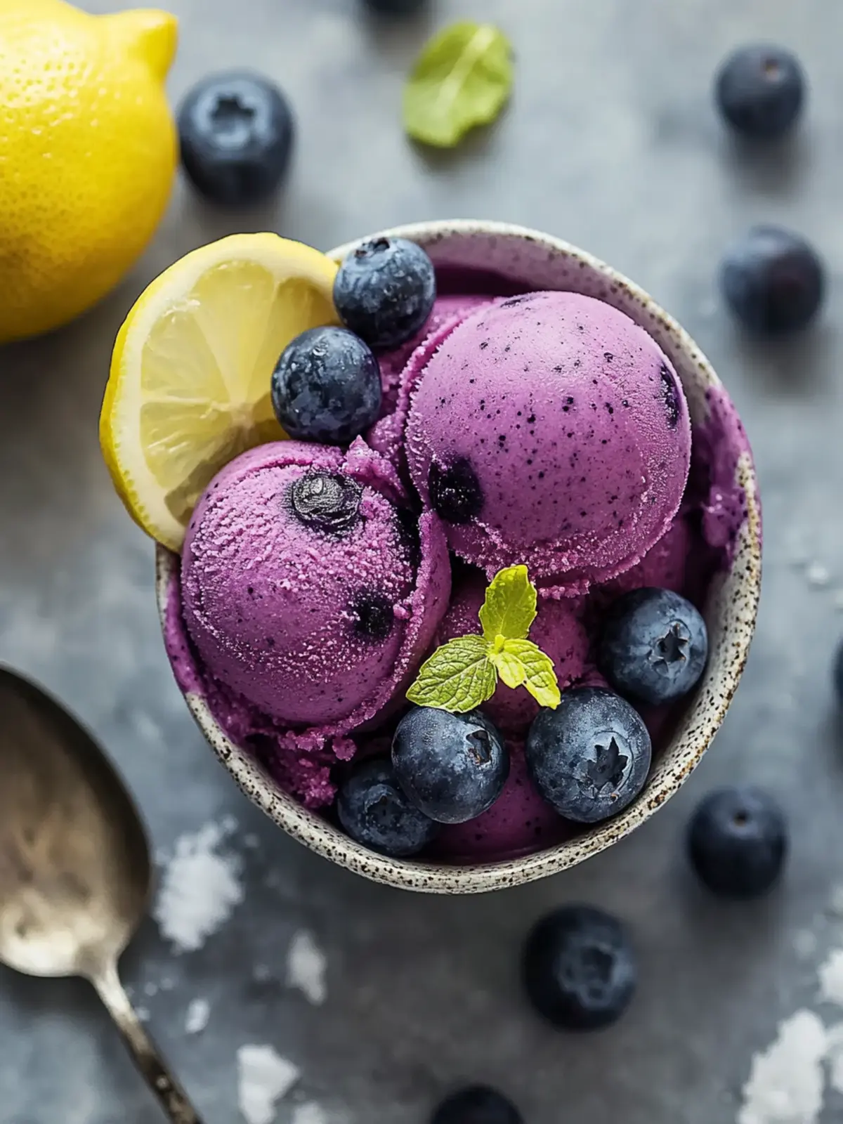 Fresh Blueberry Lemon Sorbet: No Churn Bliss Awaits! 3 Blueberry Lemon Sorbet