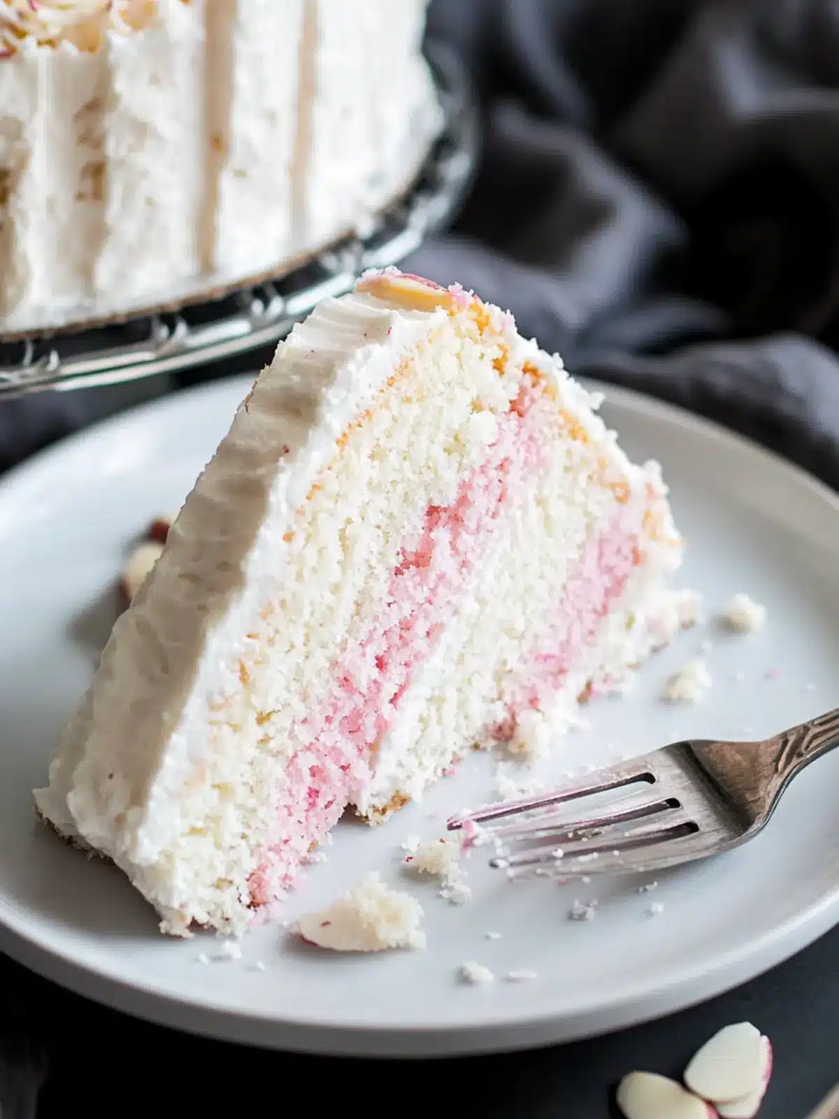 Irresistibly Moist White Almond Cake with Dreamy Frosting 4 White Almond Cake