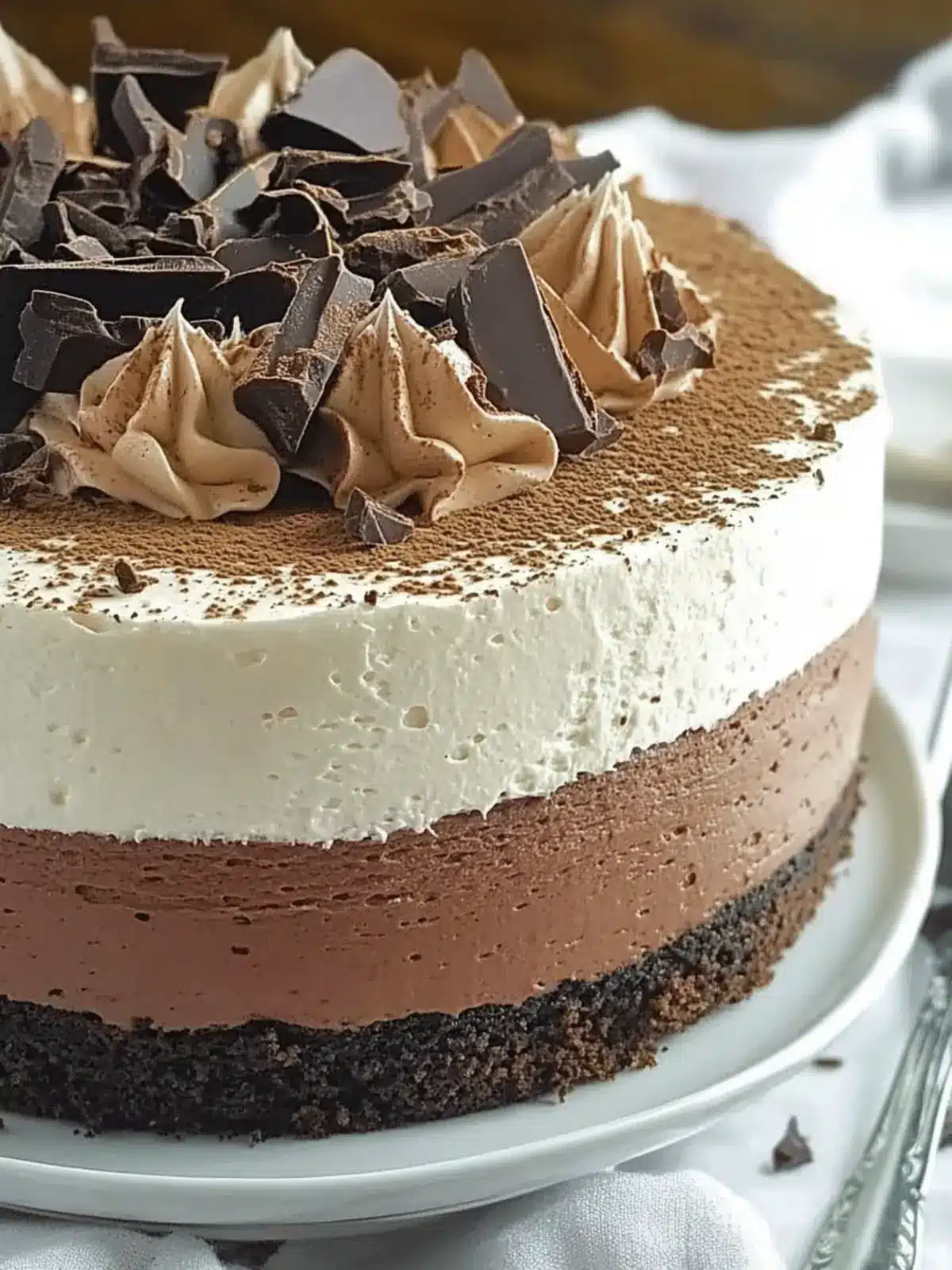 Indulge in Delight: Triple Chocolate Mousse Cake Recipe 3 Triple Chocolate Mousse Cake