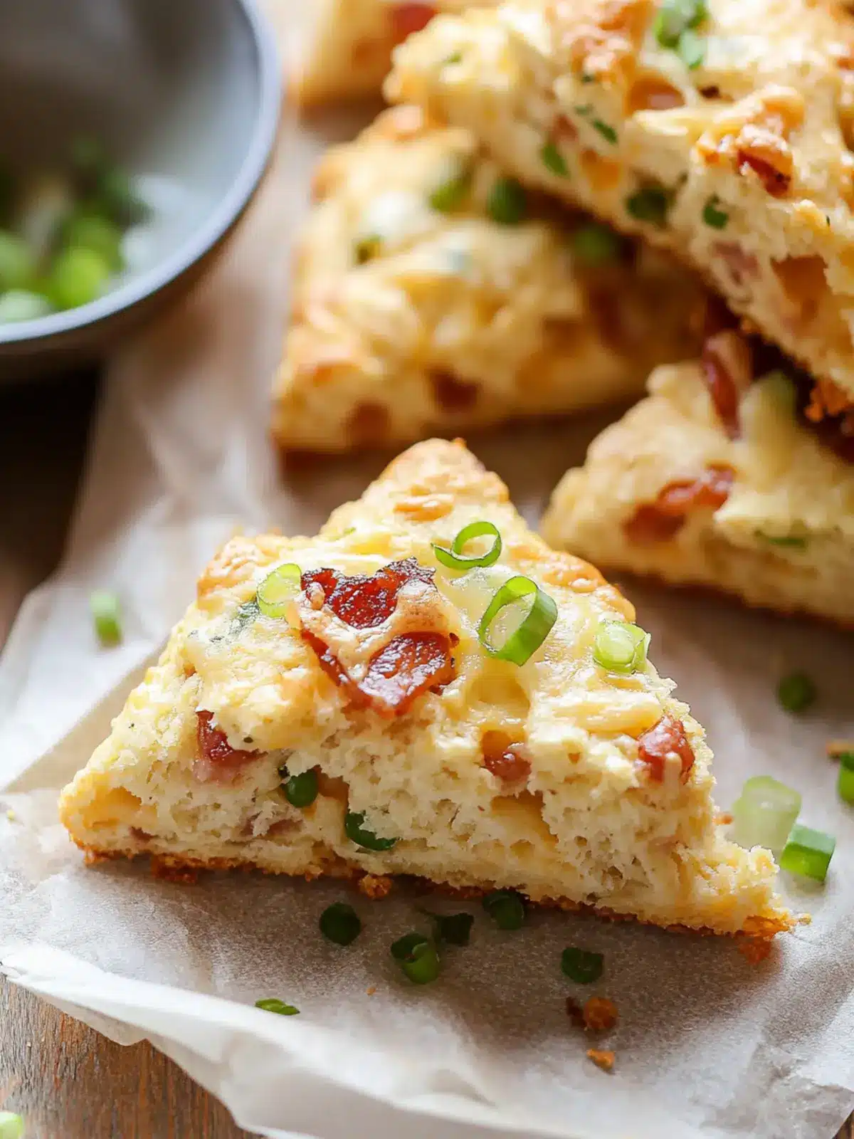 Irresistible Bacon, Cheddar, & Scallion Scones for Anytime Enjoyment 4 Bacon, Cheddar, & Scallion Scones