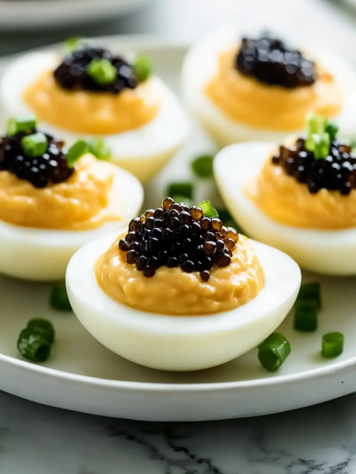 Delightful Deviled Quail Eggs with Caviar for Elegant Entertaining 4 Deviled Quail Eggs with Caviar