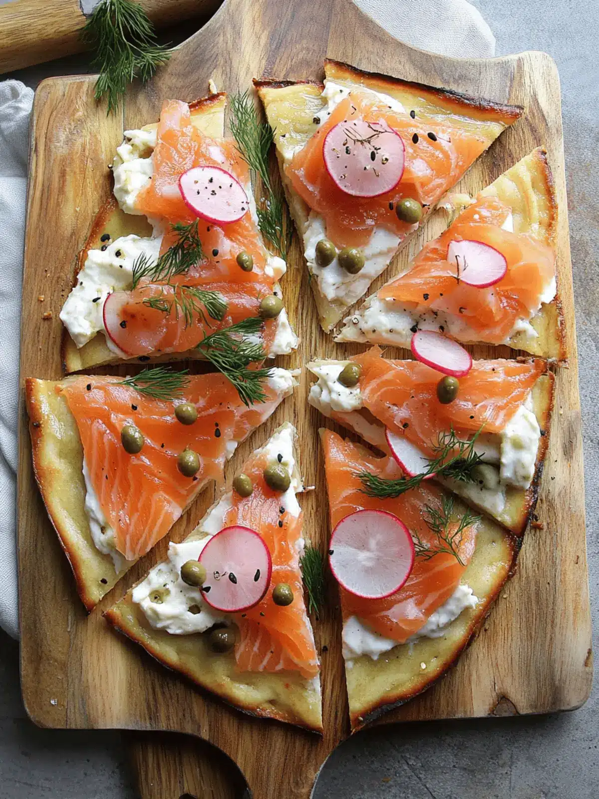 Savory Smoked Salmon Flatbread: A Quick Gourmet Delight 4 Smoked Salmon Flatbread