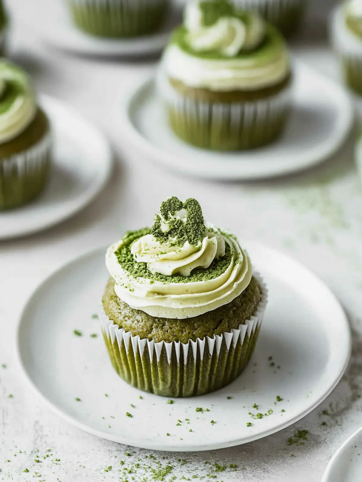 Fluffy Matcha Cupcakes with Irresistible White Chocolate Frosting 2 Fluffy Matcha Cupcakes
