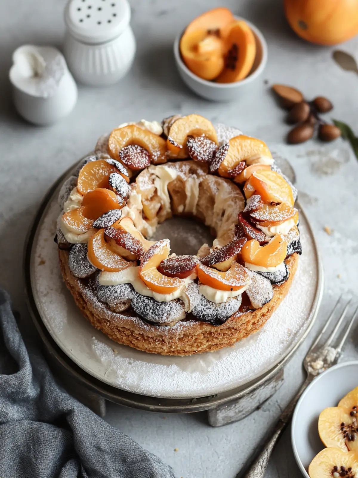 Decadent Black Sesame & Persimmon Paris-Brest to Impress 2 Black Sesame & Persimmon Paris-Brest