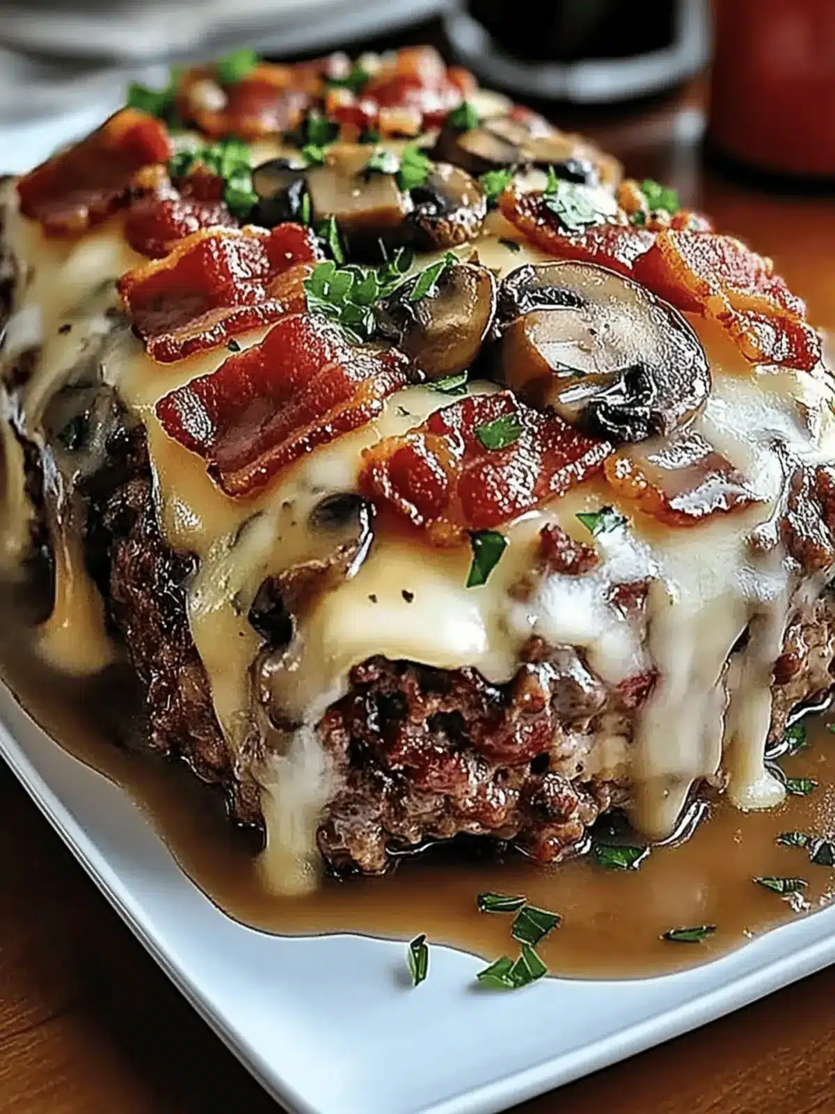 Sumptuous Bacon Mushroom Swiss Cheese Meatloaf Delight 3 Bacon Mushroom Swiss Cheese Meatloaf