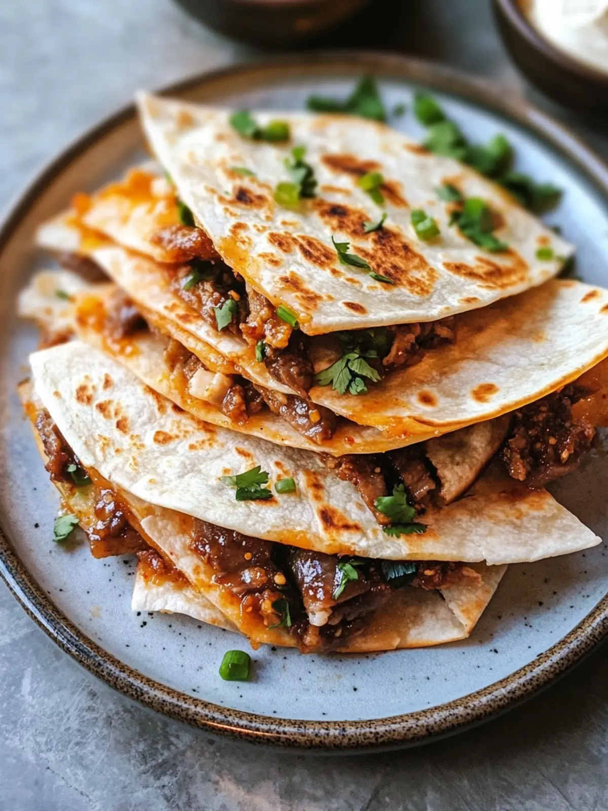 Savory Korean Bulgogi Quesadilla with a Cheesy Twist 2 Korean Bulgogi Quesadilla