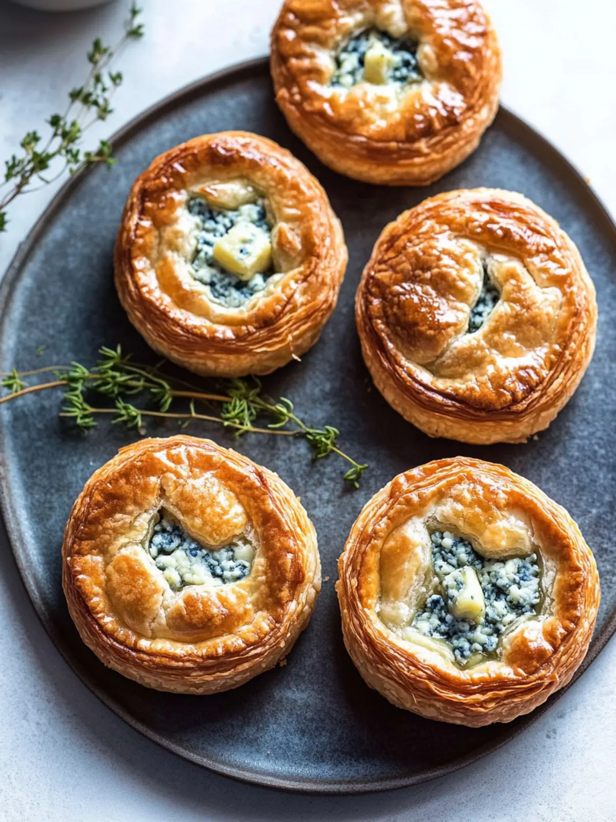 Savory Blue Cheese Puff Pastry Tarts Ready in 30 Minutes 4 Blue Cheese Puff Pastry Tarts
