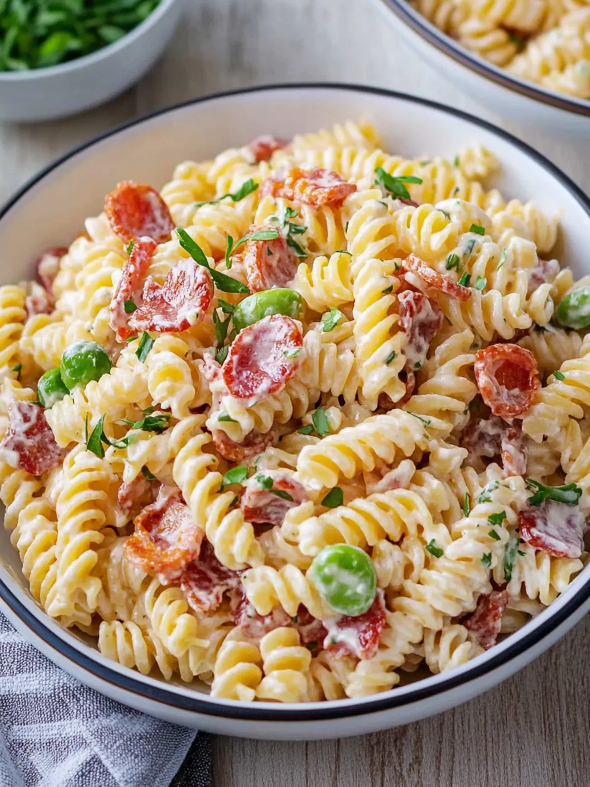 Ultimate Bacon Ranch Pasta Salad for Potlucks and BBQs! 3 Bacon Ranch Pasta Salad