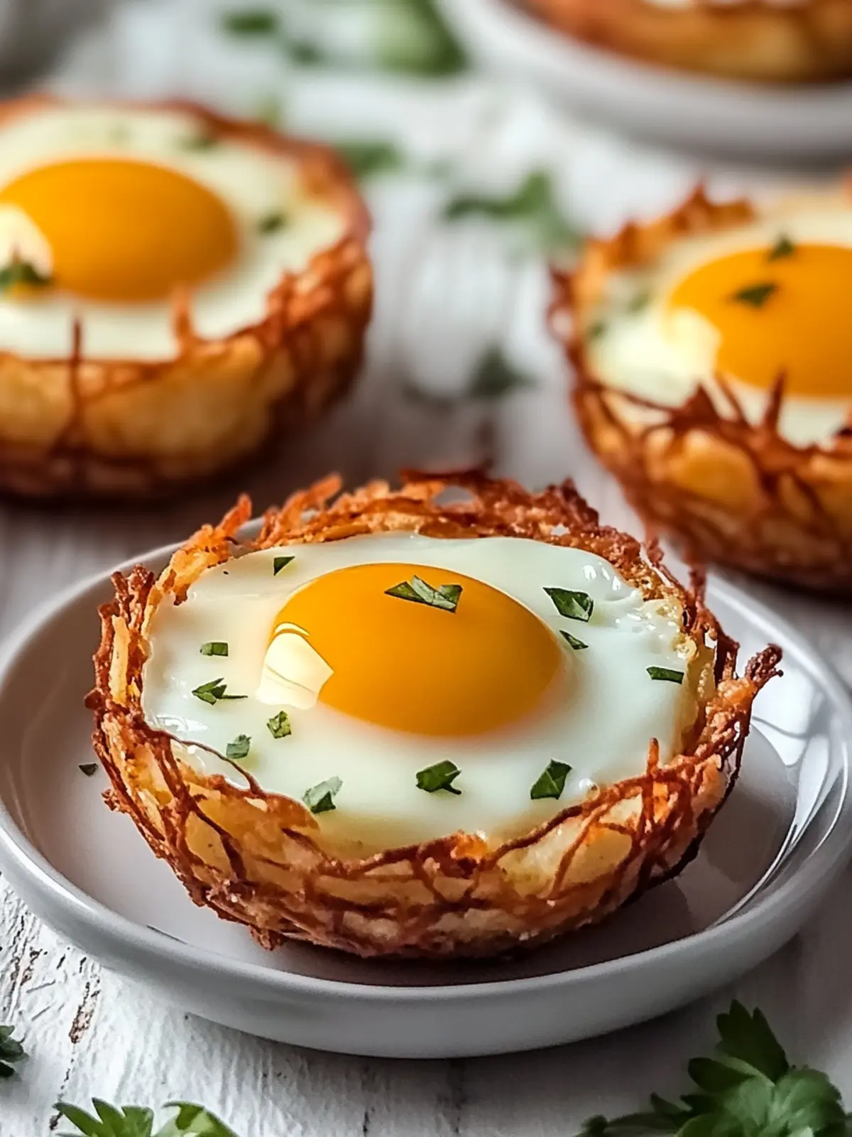 Eggs in Hash Brown Baskets: Customizable Breakfast Bliss 2 Eggs in Hash Brown Baskets