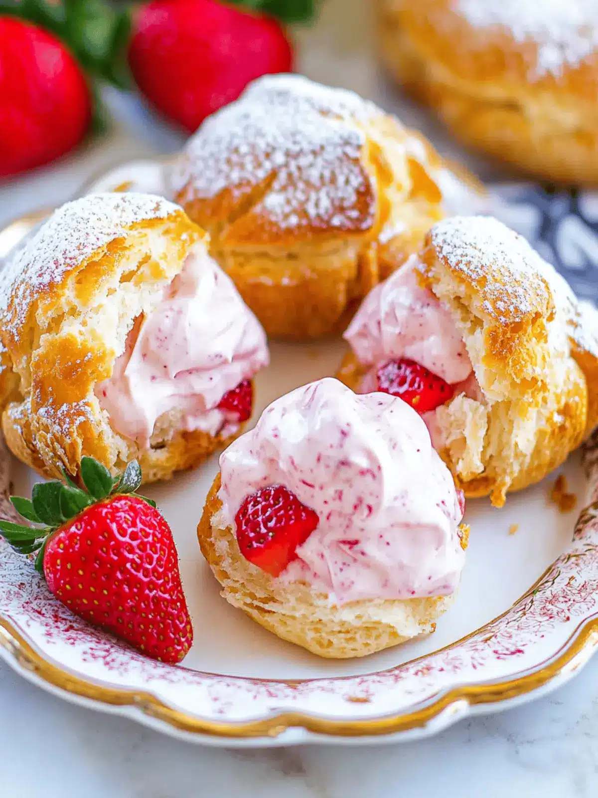 Irresistibly Light Strawberry Cream Puffs for Sweet Moments 4 Strawberry Cream Puffs