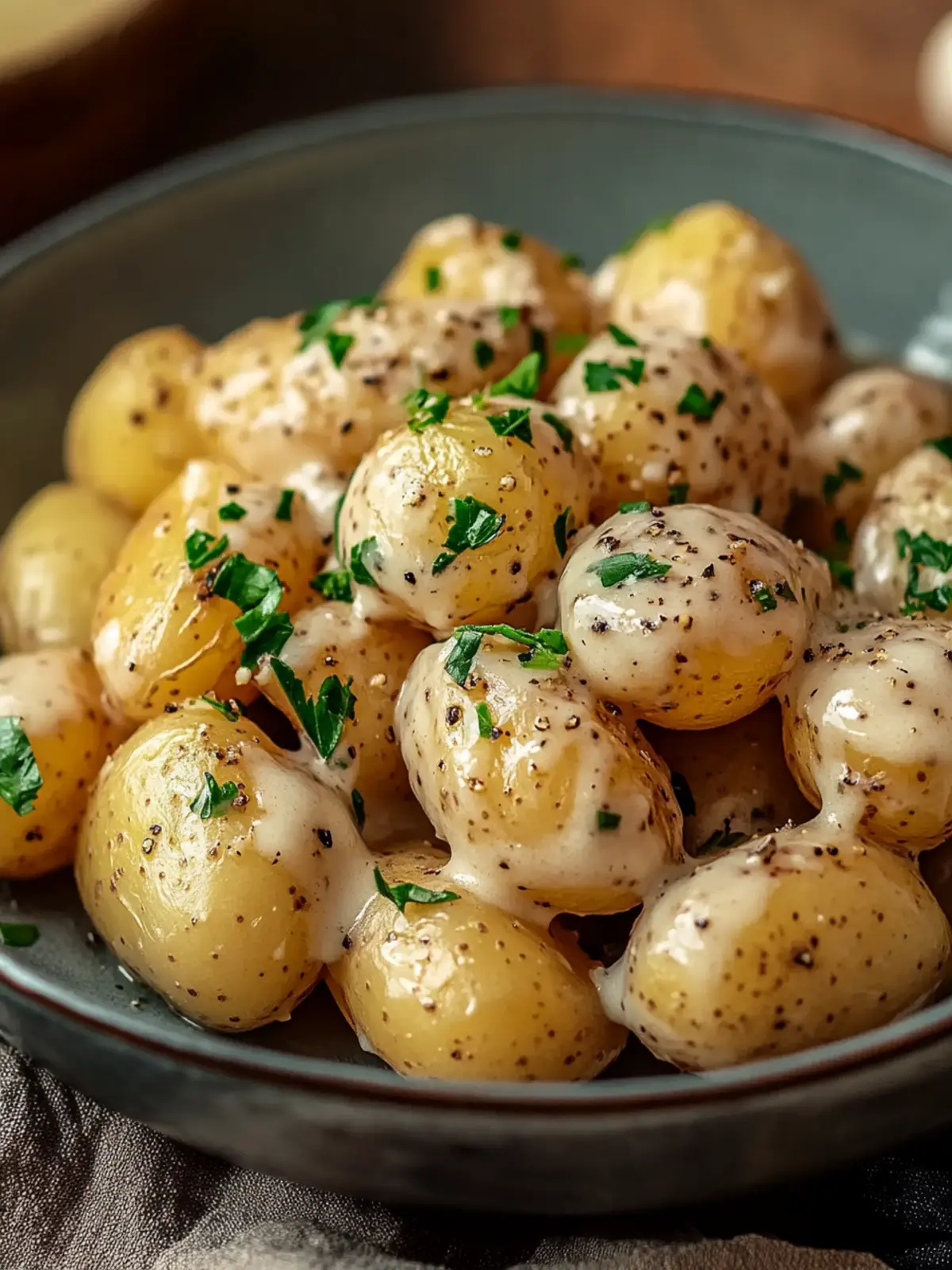Garlic Cream Baby Potatoes for Irresistible Comfort Food 2 Garlic Cream Baby Potatoes