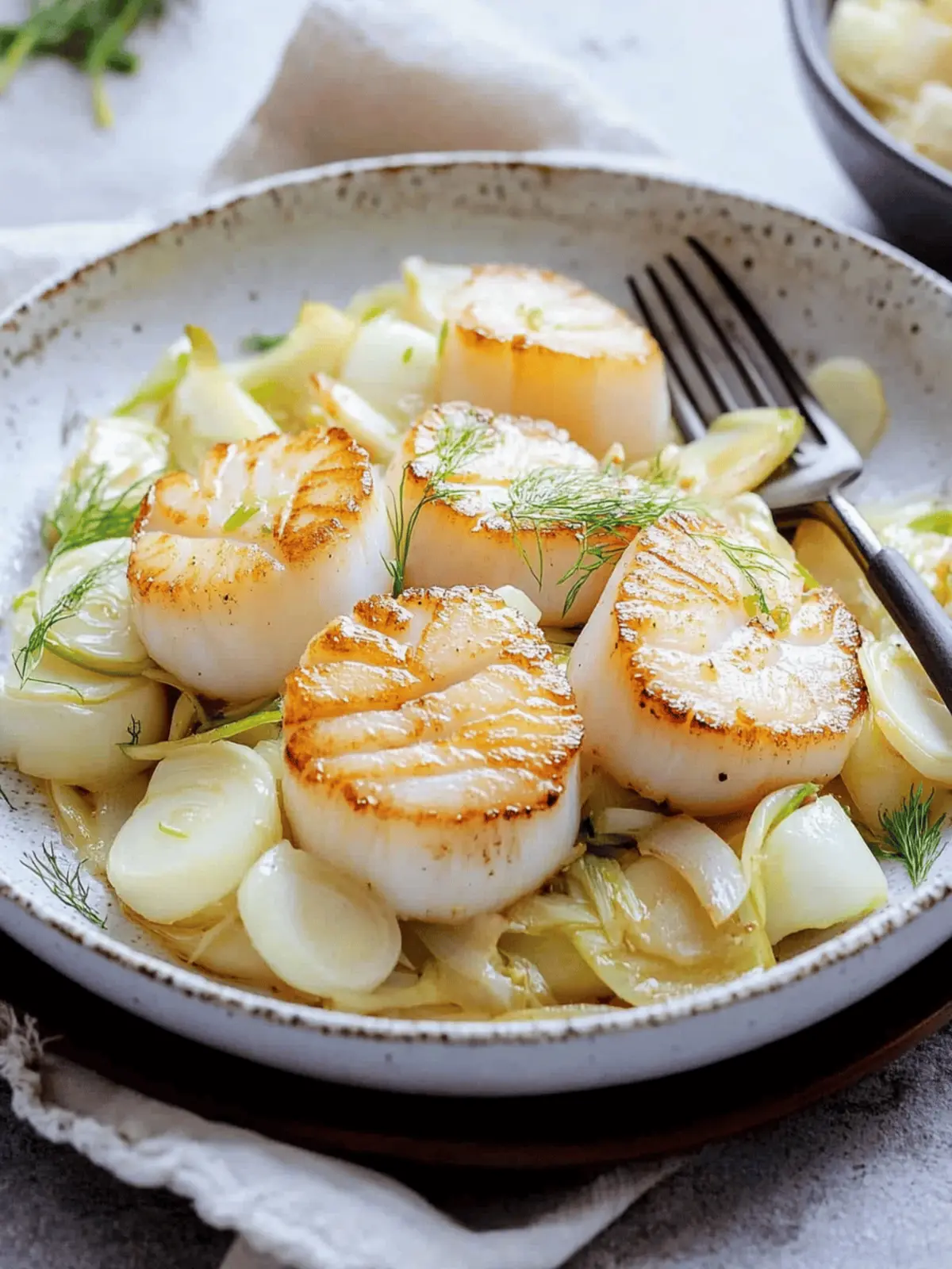 Savor Divine Pan Seared Scallops with Fennel and Leeks Today 2 Pan Seared Scallops with Fennel and Leeks