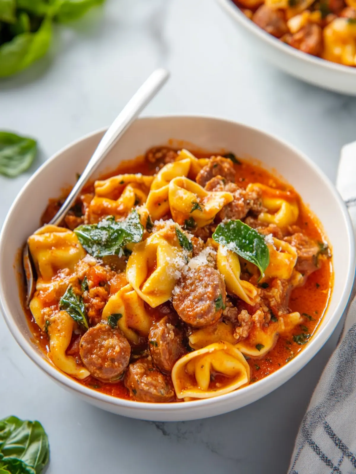 Easy Crockpot Cheese Tortellini and Sausage Delight! 4 Crockpot Cheese Tortellini and Sausage