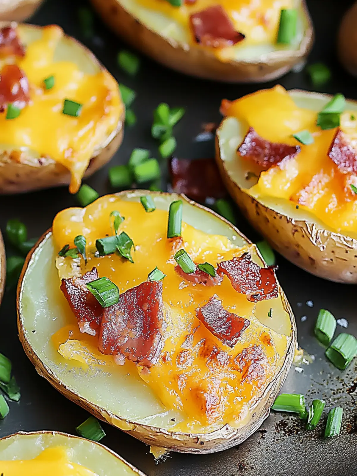 Mouthwatering Baked Potato Slices with Cheesy Bacon Bliss 2 Baked Potato Slices
