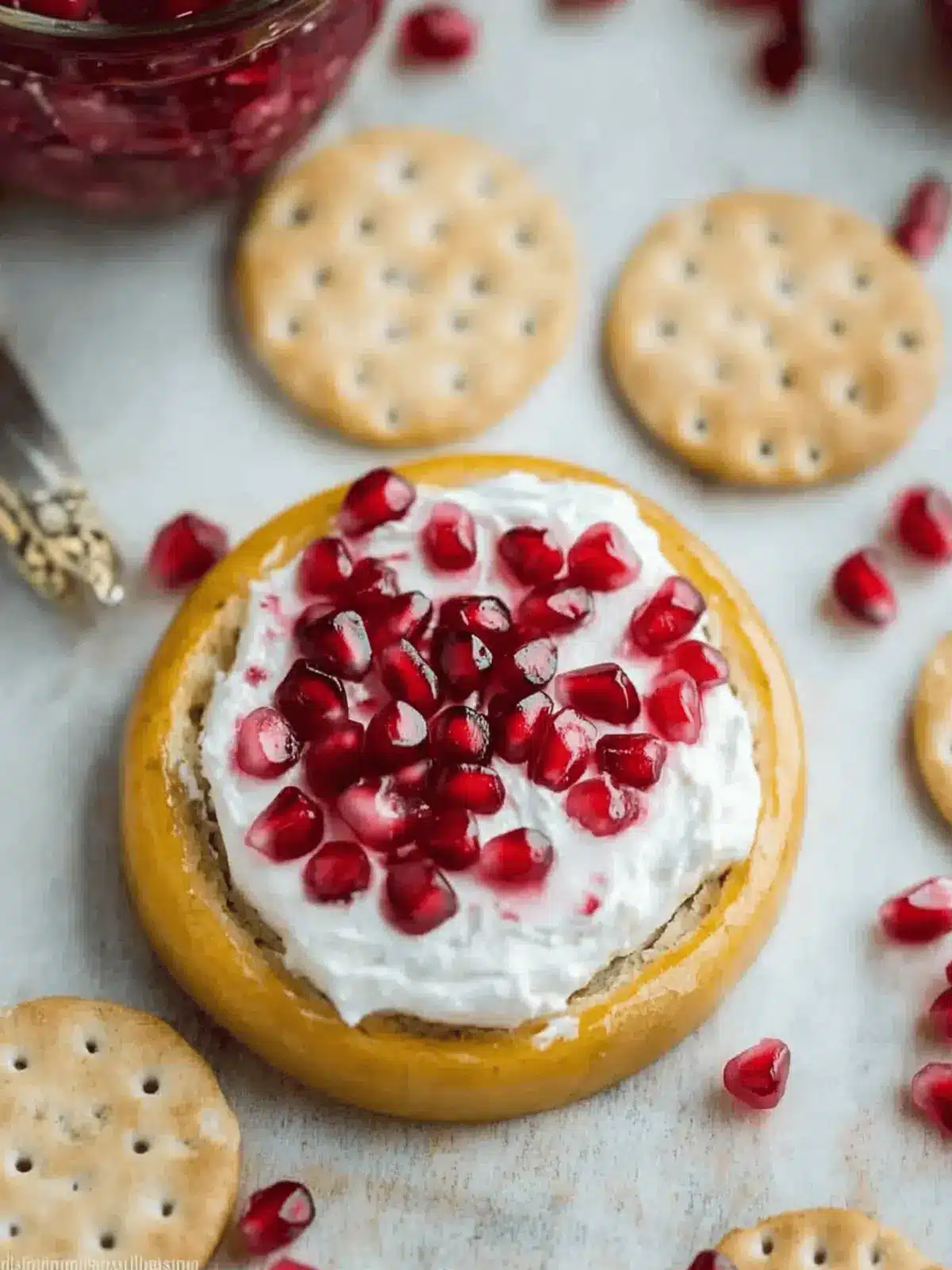 Pomegranate Cream Cheese and Crackers: A Delightful Party Snack 2 Pomegranate Cream Cheese and Crackers