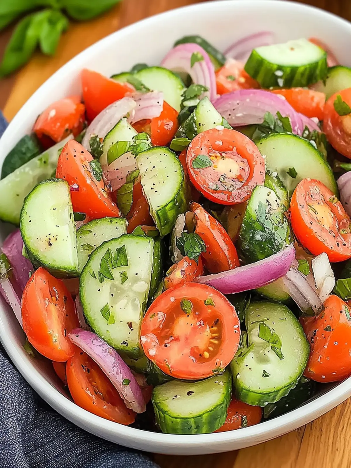 Crisp Cucumber Tomato Red Onion Salad for Fresh Summer Vibes 3 Cucumber Tomato Red Onion Salad