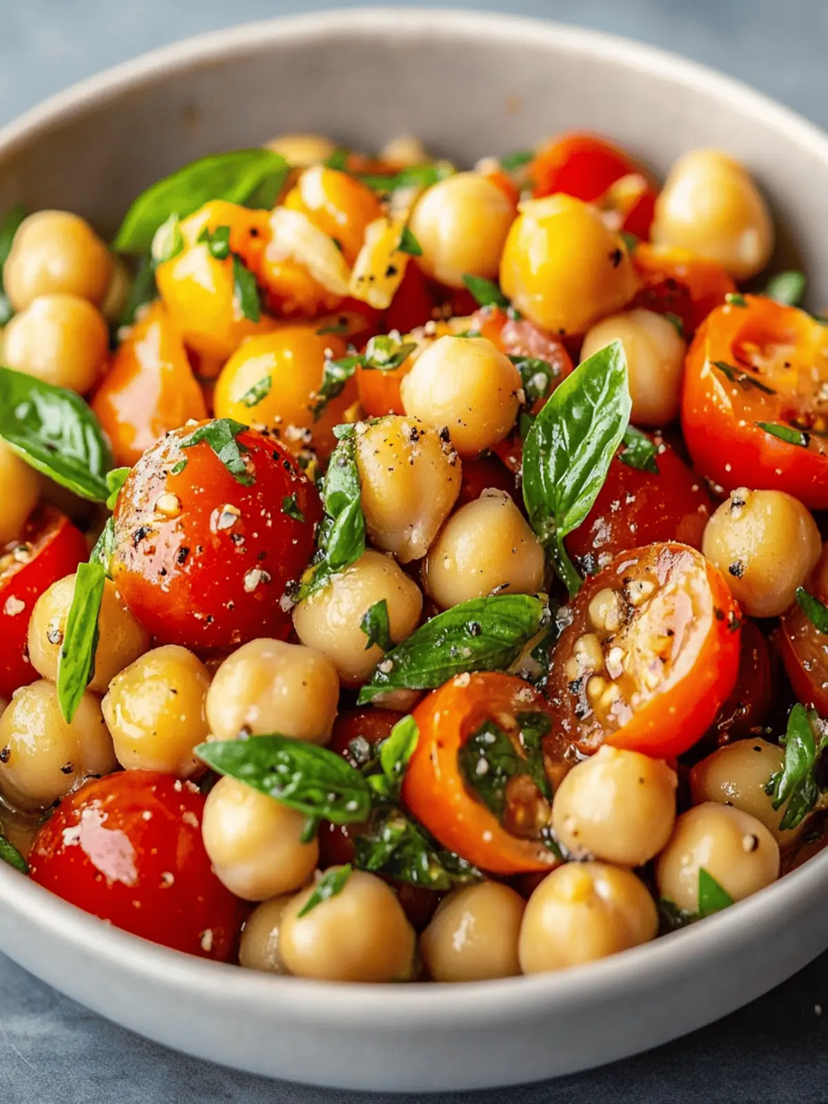 Bright and Fresh Chickpea Tomato Basil Salad in Just 15 Minutes 3 Chickpea Tomato Basil Salad