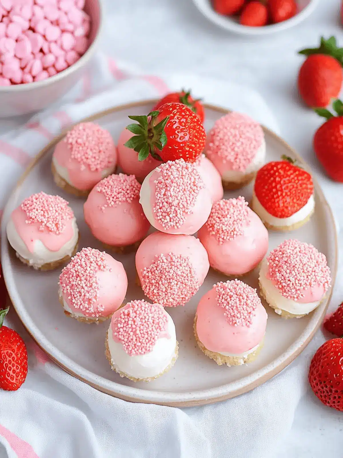 Irresistible Strawberry Cheesecake Bites: No-Bake Bliss! 4 Strawberry Cheesecake Bites