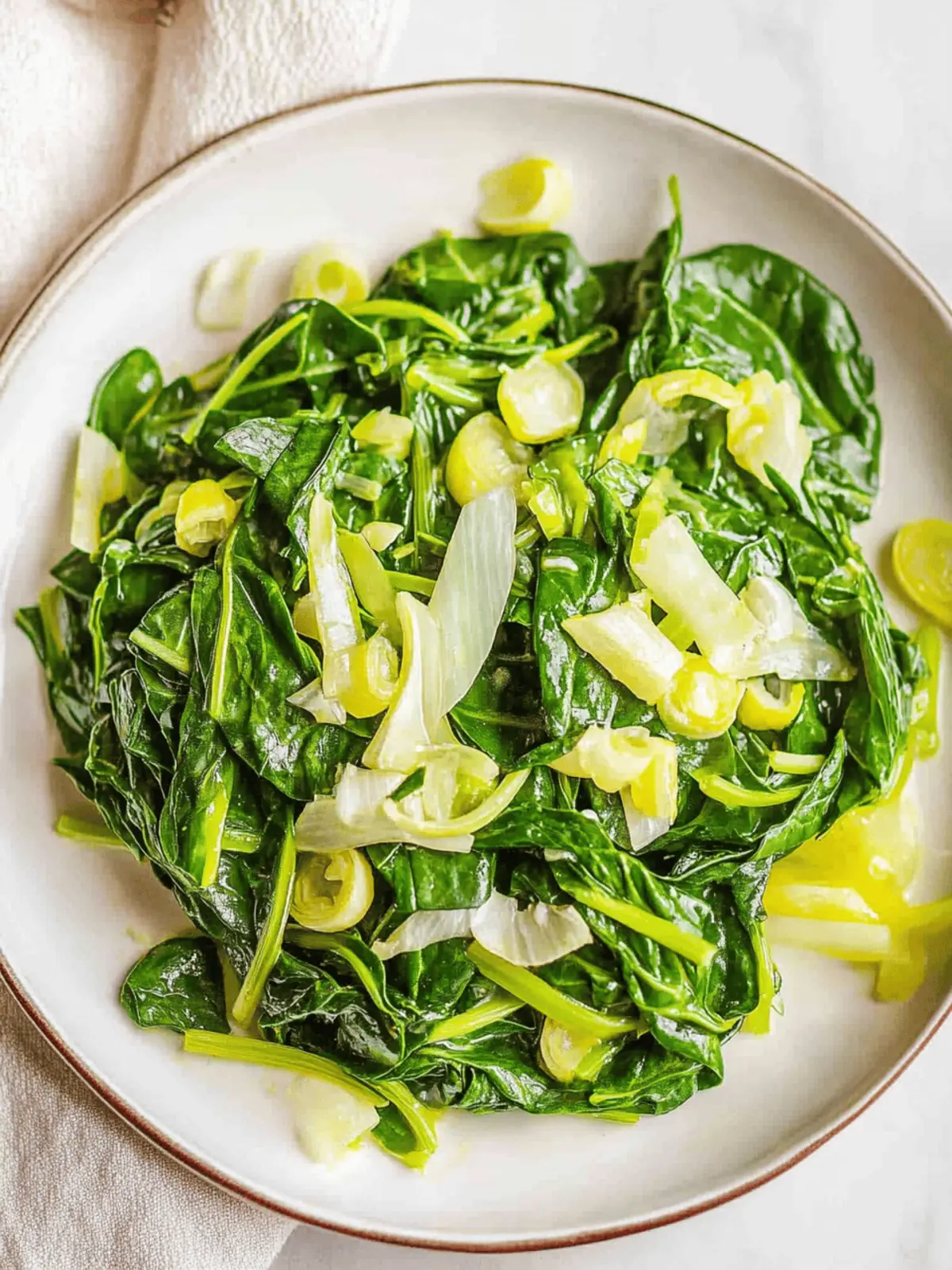 Saut ed Spinach and Leeks: A Quick Flavor-Packed Side Dish 4 Saut ed Spinach and Leeks