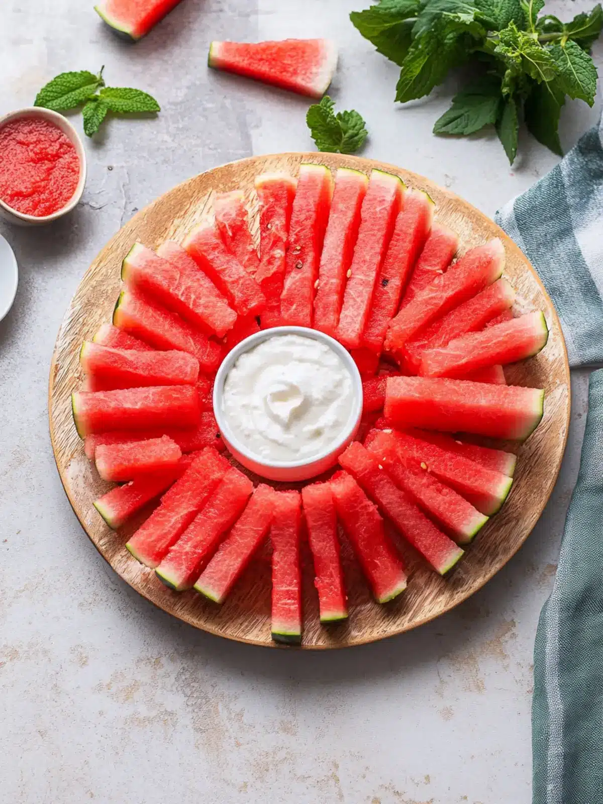 Delicious Watermelon Fries with Sweet Strawberry Yogurt Dip 3 Watermelon Fries
