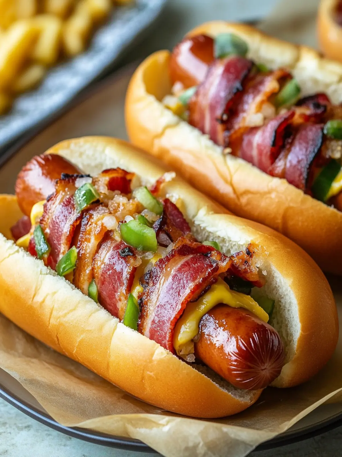 Bacon Wrapped Hotdogs with Peppers for Ultimate Flavor Fest 4 Bacon Wrapped Hotdogs