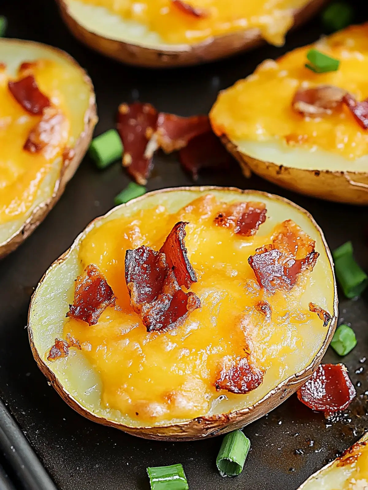 Mouthwatering Baked Potato Slices with Cheesy Bacon Bliss 4 Baked Potato Slices