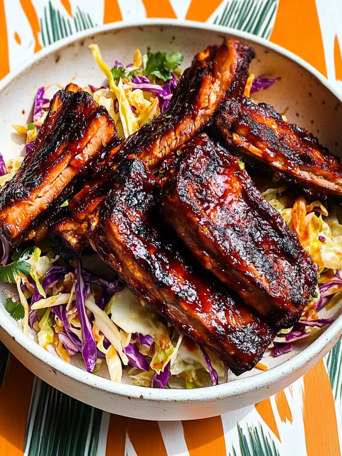 Sticky Chili Ribs with Coconut Slaw: A Flavor Adventure 2 Sticky Chili Ribs with Coconut and Cabbage Slaw