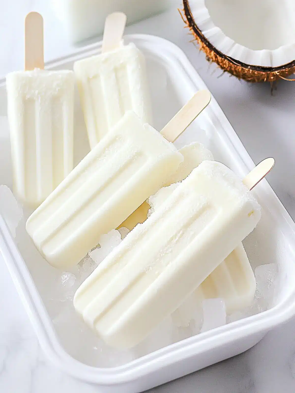 Delicious Creamy Coconut Ice Pops: Your Summer Essential Treat 2 Creamy Coconut Ice Pops