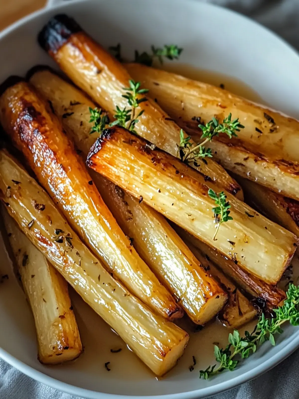 Delicious Maple Roasted Parsnips with Thyme You ll Love 4 Maple Roasted Parsnips