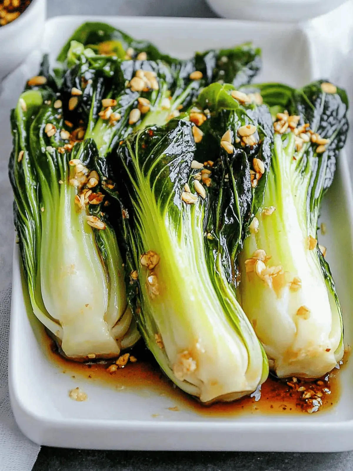 Savory Baby Bok Choy with Soy Sauce and Garlic Delight 3 Baby Bok Choy with Soy Sauce and Garlic